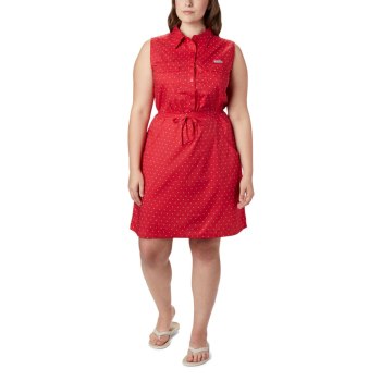 Dámské Šaty Columbia PFG Bonehead Stretch Sleeveless Plus Size Červené RGQOAC270